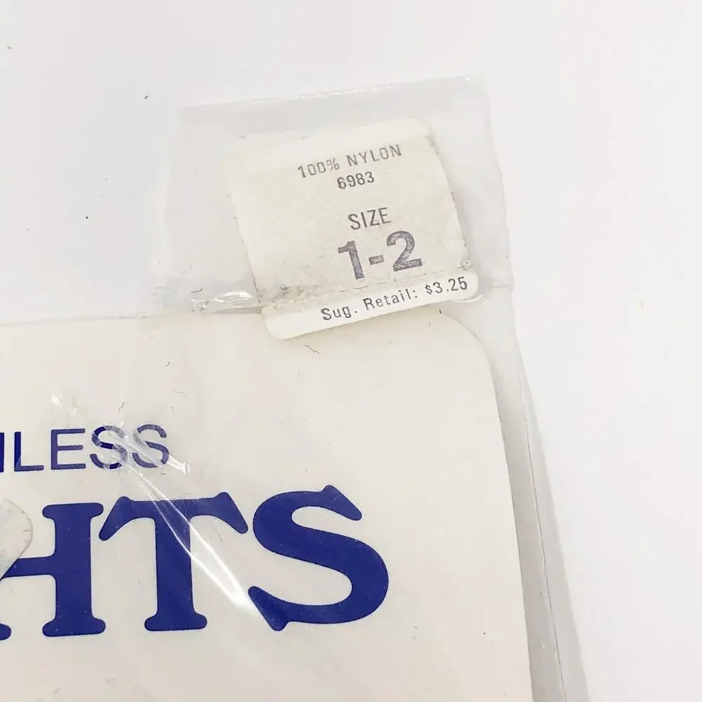 Vintage Deadstock 2 Buster Brown Girls Tights White Size 1-2 USA